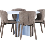 Bootcut Table - Baby Blue se 4 židlemi Astoria - Brown