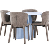 Bootcut Table - Baby Blue se 4 židlemi Astoria - Brown