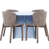 Bootcut Table - Baby Blue se 4 židlemi Astoria - Brown