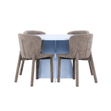Bootcut Table - Baby Blue se 4 židlemi Astoria - Brown