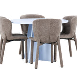 Bootcut Table - Baby Blue se 4 židlemi Astoria - Brown