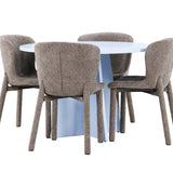 Bootcut Table - Baby Blue se 4 židlemi Astoria - Brown