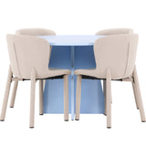 Bootcut Table - Baby Blue se 4 židlemi Astoria - Béžová