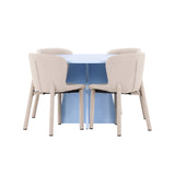 Bootcut Table - Baby Blue se 4 židlemi Astoria - Béžová