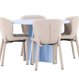 Bootcut Table - Baby Blue se 4 židlemi Astoria - Béžová