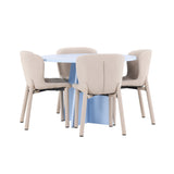 Bootcut Table - Baby Blue se 4 židlemi Astoria - Béžová