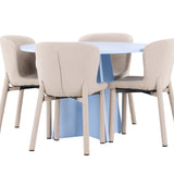 Bootcut Table - Baby Blue se 4 židlemi Astoria - Béžová