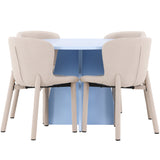 Bootcut Table - Baby Blue se 4 židlemi Astoria - Béžová
