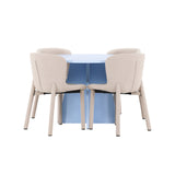 Bootcut Table - Baby Blue se 4 židlemi Astoria - Béžová