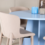 Bootcut Table - Baby Blue se 4 židlemi Astoria - Béžová