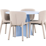Bootcut Table - Baby Blue se 4 židlemi Astoria - Béžová