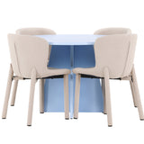 Bootcut Table - Baby Blue se 4 židlemi Astoria - Béžová