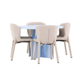 Bootcut Table - Baby Blue se 4 židlemi Astoria - Béžová
