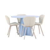 Bootcut Table - Baby Blue se 4 židličkami Lilja - Béžová