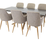 Piazza Matbord - Ek-look / svart - 180*90*75 +Comfort - Jídelní židle - Dub/Světle šedá _6