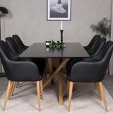 Piazza Matbord - Ek-look / svart - 180*90*75 +Comfort Karmstol - Ek-Look / Svart PU _6
