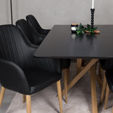 Piazza Matbord - Ek-look / svart - 180*90*75 +Comfort Karmstol - Ek-Look / Svart PU _6