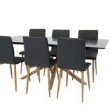 Piazza Matbord - Ek-look / svart - 180*90*75 +Windu Matstol - Ek-Look / Mörkgrå _6