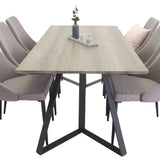 Jídelní stůl Marina - 180*90*H75 - Šedá / Černá +Leone 2.0 Polar Grey - ČERNÉ nohy _6