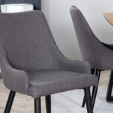 Jídelní stůl Inca - 160/200*85*H75 - Dub / Černá +Plaza - Jídelní židle - Černá/Tmavě šedá _4