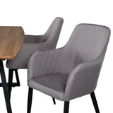 Jídelní stůl Inca - 160/200*85*H75 - Dub / Černá +Komfortní židle Polar šedá - Černé nohy _4