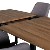 Jídelní stůl Inca - 160/200*85*H75 - Dub / Černá +Komfortní židle Polar šedá - Černé nohy _4