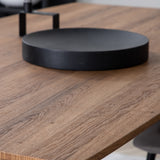 Jídelní stůl Inca - 160/200*85*H75 - Dub / Černá + Židle Polar - Šedá látka Černé nohy _4