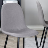 Jídelní stůl Inca - 160/200*85*H75 - Dub / Černá + Židle Polar - Šedá látka Černé nohy _4