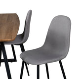 Jídelní stůl Inca - 160/200*85*H75 - Dub / Černá + Židle Polar - Šedá látka Černé nohy _4