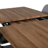 Jídelní stůl Inca - 160/200*85*H75 - Dub / Černá + Židle Polar - Šedá látka Černé nohy _4