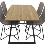 Inca Matbord - Svart / Oljad Ek - 160/200*85*H75+X-Matstol - Svart / Mellangrå_4