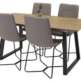 Inca Matbord - Svart / Oljad Ek - 160/200*85*H75+X-Matstol - Svart / Mellangrå_4