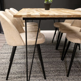 Bali Matbord - Svart / Naturträ - 200*90*H75+Velvet Matstol - Svart / Créme _6