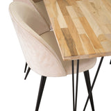 Bali Matbord - Svart / Naturträ - 200*90*H75+Velvet Matstol - Svart / Créme _6