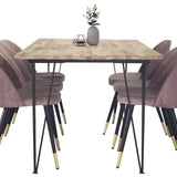 Bali Matbord - Svart / Naturträ - 200*90*H75+Velvet Brass Dusty Pink_6