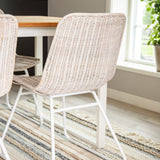 Cirebon Jídelní stůl 200*90cm - Teak / Bílá+Cirebon Jídelní židle - Bílá / Bílá