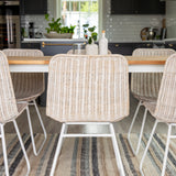 Cirebon Jídelní stůl 200*90cm - Teak / Bílá+Cirebon Jídelní židle - Bílá / Bílá