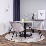 Jídelní stůl Razzia 106 cm - White Terazzo / Black+Velvet Matstol - Svart / Ljus