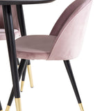 Jídelní stůl Dipp - 115 cm - Černá dýha / černé nohy s mosazným dippem + Velvet Brass