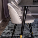 Dipp jídelní stůl - 180*90cm - Černá dýha / černé nohy s mosazným dippem +Velvet Ma