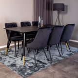 Dipp jídelní stůl - 180*90cm - Černá dýha / černé nohy s mosazným dippem +Velvet De