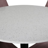 Jídelní stůl Razzia 106cm -Bílá Terazzo / Černá +Leone jídelní židle - Černé nohy / Dusty PinkCorduroy _4