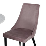 Jídelní stůl Razzia 106cm -Bílá Terazzo / Černá +Leone jídelní židle - Černé nohy / Dusty PinkCorduroy _4