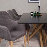 Piazza Matbord - Ek-look / svart - 180*90*75 +Comfort - Jídelní židle - Dub/tmavě šedá _6