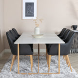 Palace Matbord - Ek-look / Vit - 240*100*H75 +Comfort Karmstol - Ek-Look / Svart PU _6