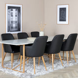 Palace Matbord - Ek-look / Vit - 240*100*H75 +Comfort Karmstol - Ek-Look / Svart PU _6