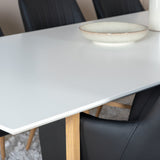 Palace Matbord - Ek-look / Vit - 240*100*H75 +Comfort Karmstol - Ek-Look / Svart PU _6