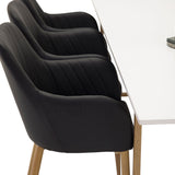 Palace Matbord - Ek-look / Vit - 240*100*H75 +Comfort Karmstol - Ek-Look / Svart PU _6