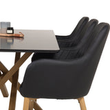 Piazza Matbord - Ek-look / svart - 180*90*75 +Comfort Karmstol - Ek-Look / Svart PU _6