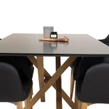 Piazza Matbord - Ek-look / svart - 180*90*75 +Comfort Karmstol - Ek-Look / Svart PU _6